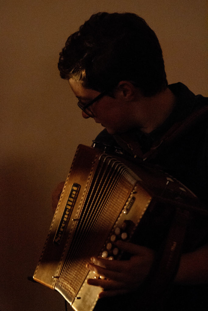 Robyn Chicot playing melodeon